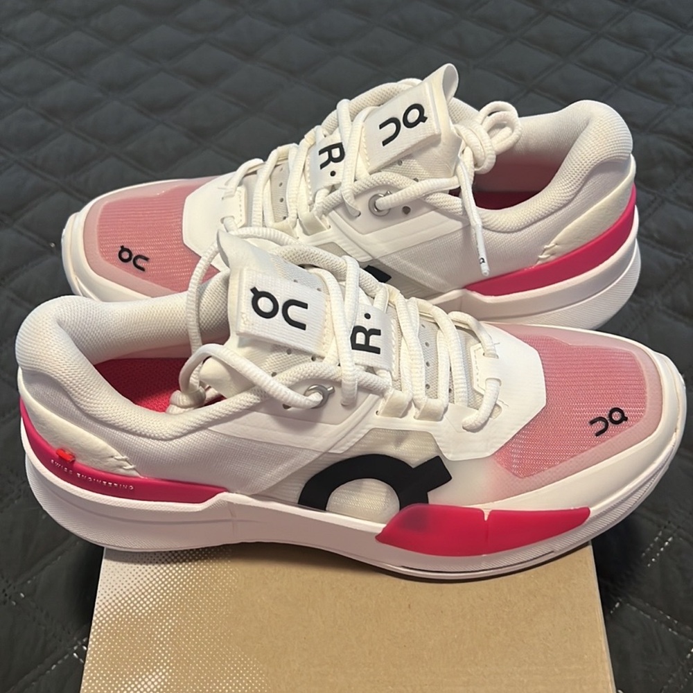 On Running Women's White and Pink Sneakers